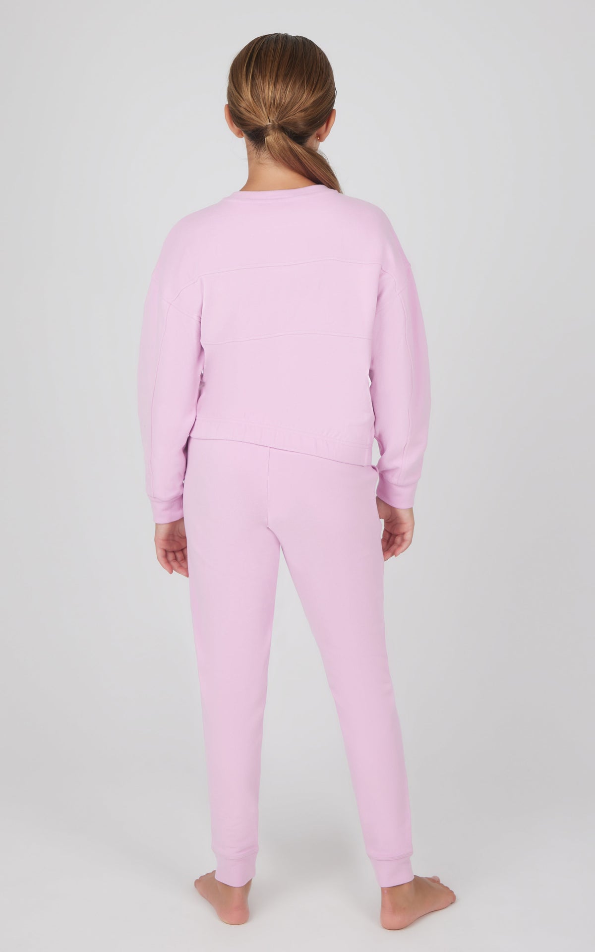 90 Degree by Reflex Girls 2 PC Melange Long Sleeve Top and Jogger Set