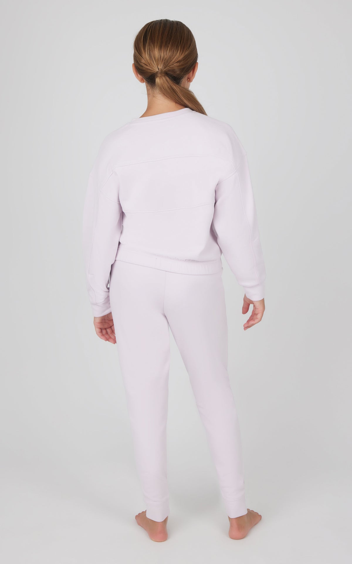 90 Degree by Reflex Girls 2 PC Melange Long Sleeve Top and Jogger Set