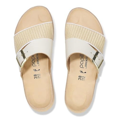 Birkenstock Almina French Piping Natural Leather Synthetics Sandals