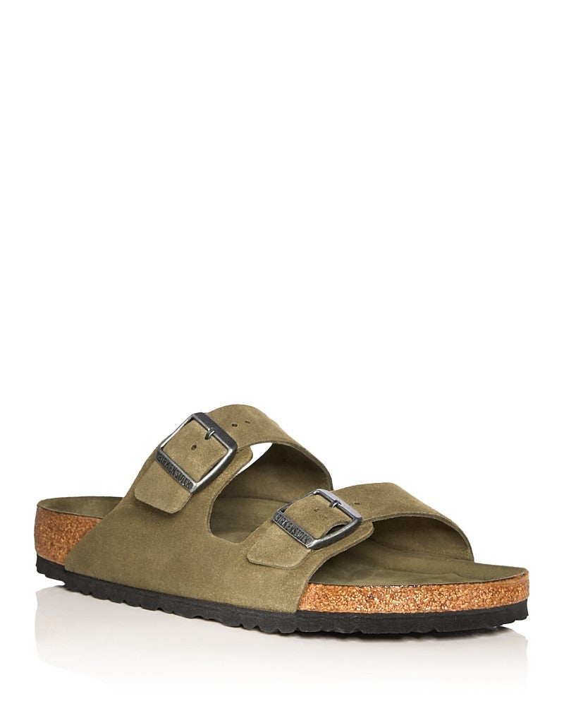 Birkenstock Unisex Arizona Suede Leather Soft Footbed Thyme Tonal FB