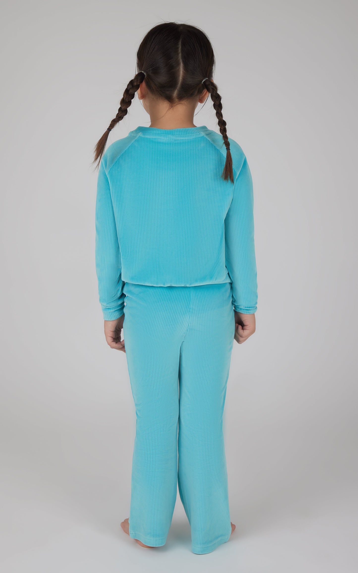 90 Degree by Reflex 4-6X 2 PC Ribbed Velour Top and Flare Leg Pant