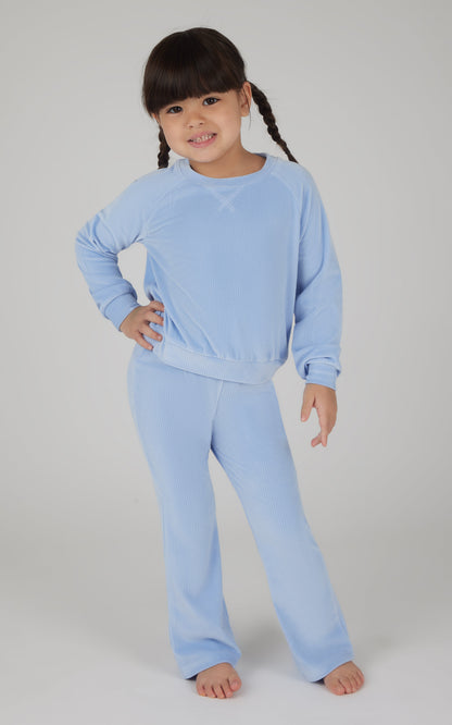 90 Degree by Reflex 4-6X 2 PC Ribbed Velour Top and Flare Leg Pant