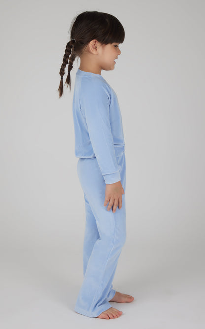 90 Degree by Reflex 4-6X 2 PC Ribbed Velour Top and Flare Leg Pant
