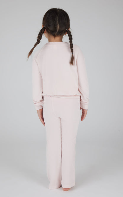 90 Degree by Reflex 4-6X 2 PC Ribbed Velour Top and Flare Leg Pant