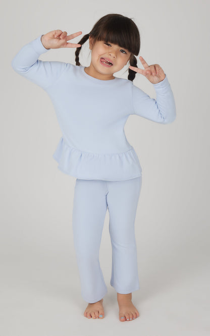 90 Degree by Reflex Toddler 2 PC Melange Pullover Top and Flare Leg Pant