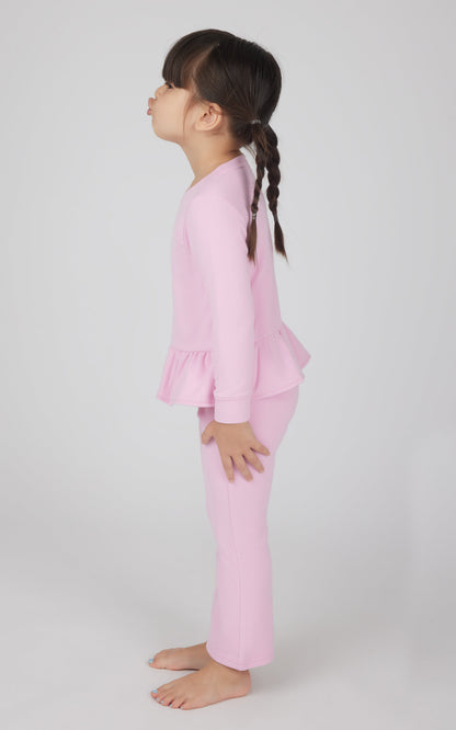 90 Degree by Reflex Toddler 2 PC Melange Pullover Top and Flare Leg Pant