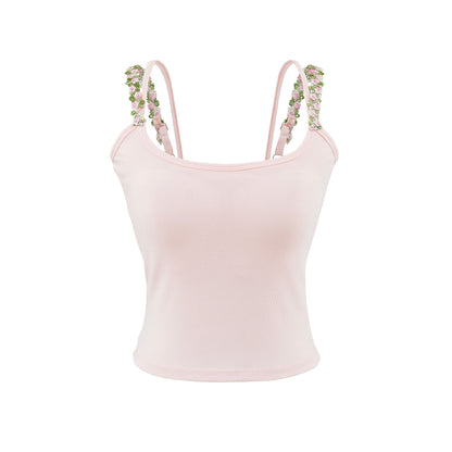 Round neck sleeveless top