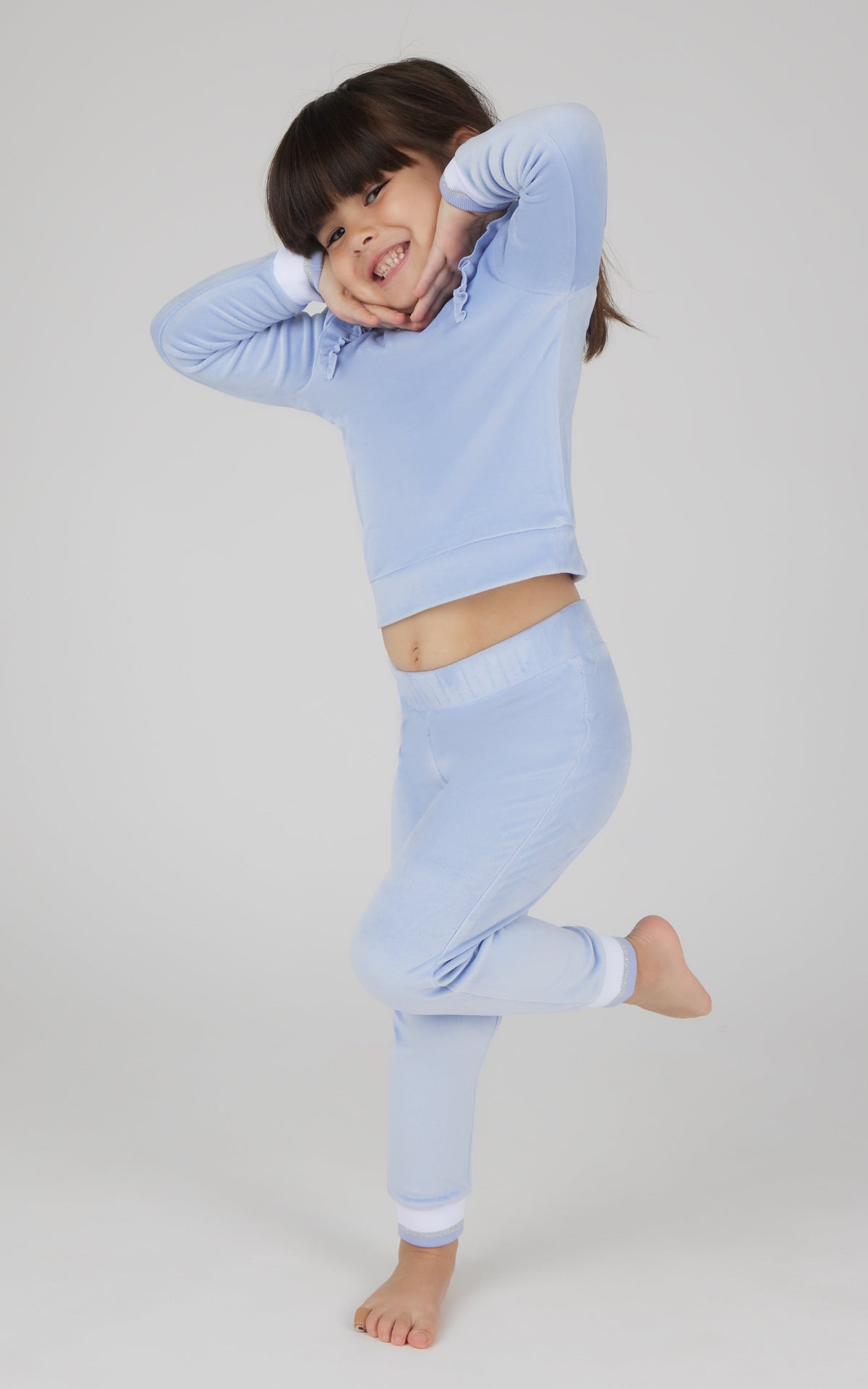 90 Degree by Reflex Toddler 2 PC Velour Ruffle Sweatshirt and Jogger