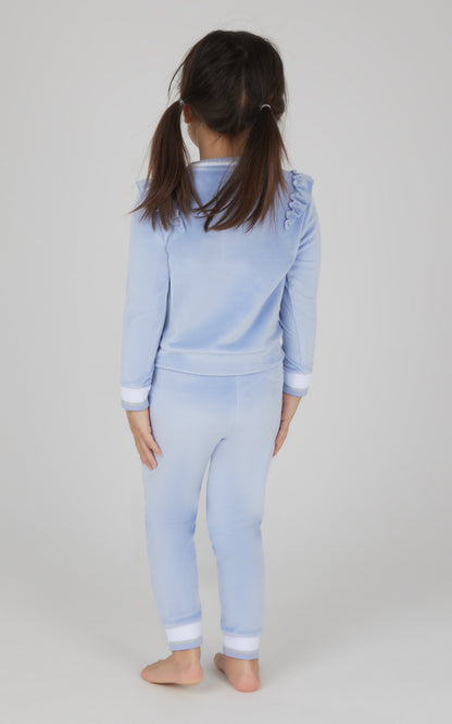 90 Degree by Reflex Toddler 2 PC Velour Ruffle Sweatshirt and Jogger