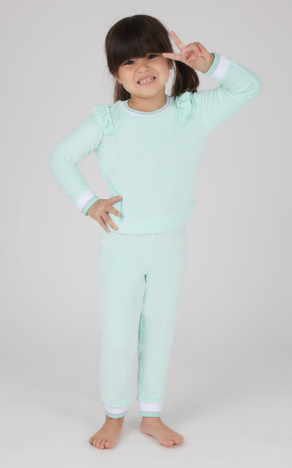 90 Degree by Reflex Toddler 2 PC Velour Ruffle Sweatshirt and Jogger