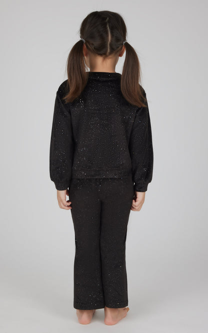 90 Degree by Reflex Toddler 2 PC Speckled Velour Crew Neck Top and Flared Leg Pant