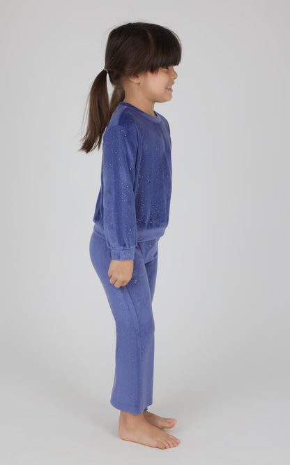 90 Degree by Reflex Toddler 2 PC Speckled Velour Crew Neck Top and Flared Leg Pant