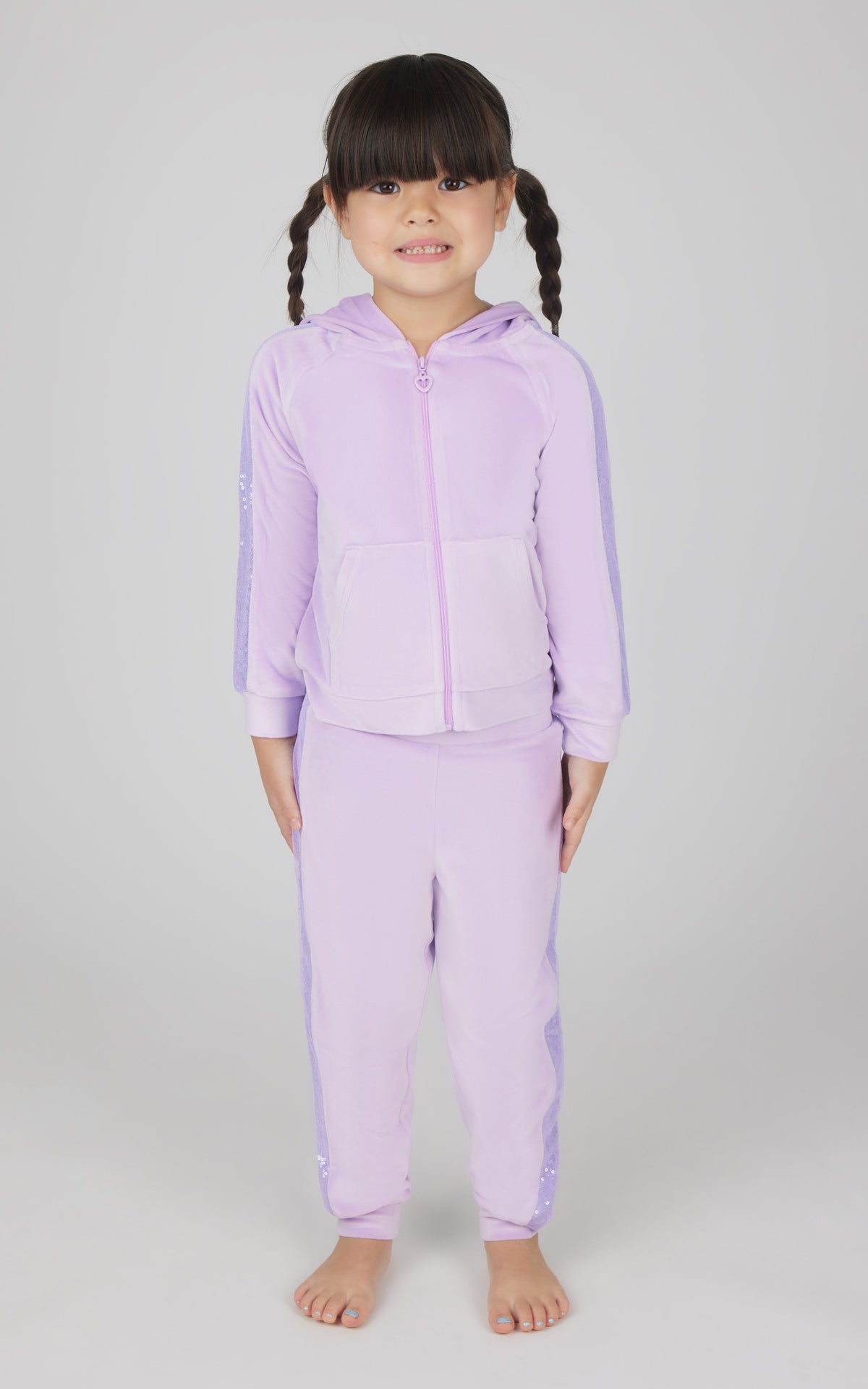 90 Degree by Reflex Toddler Girls 2 PC Velour Hoodie Jacket and Jogger