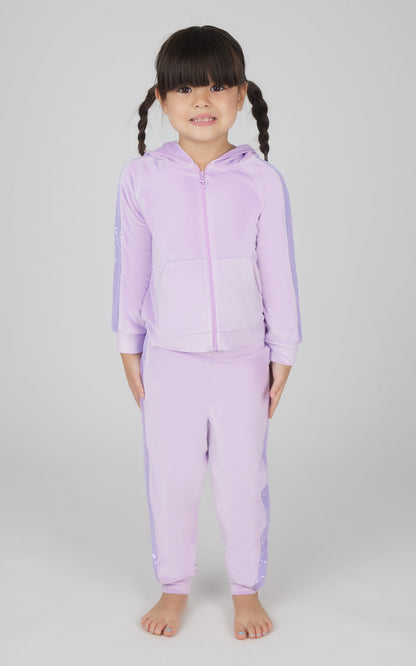 90 Degree by Reflex Toddler Girls 2 PC Velour Hoodie Jacket and Jogger