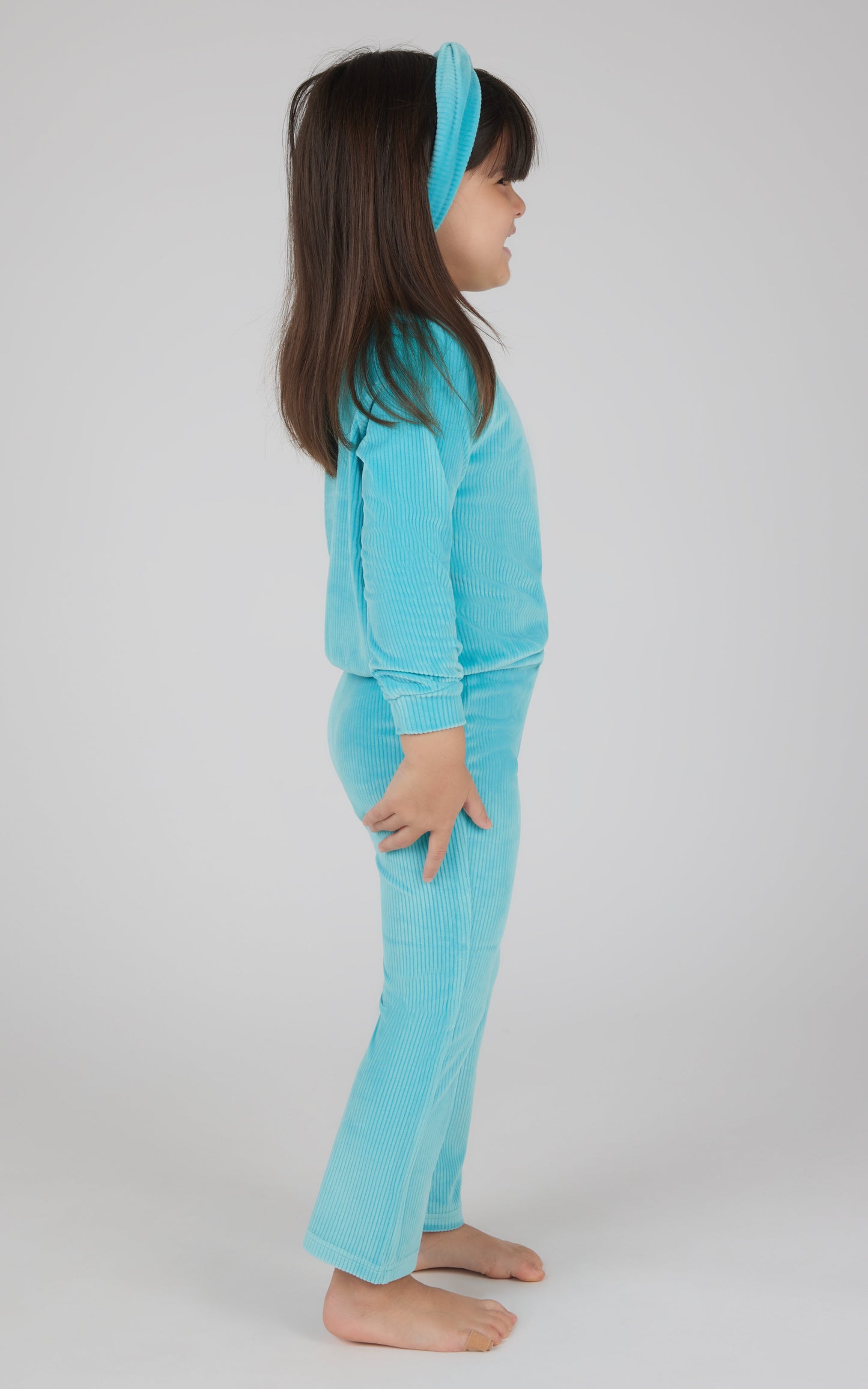 90 Degree by Reflex Toddler 3 PC Ribbed Top + Flared Leg Pant + Headband Set
