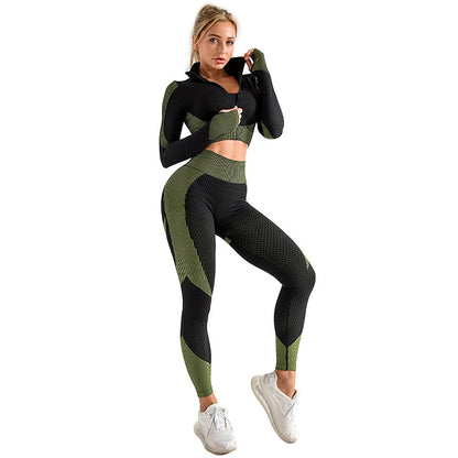 2-Piece Seamless Zip-Up Yoga Set – Workout Sets for Women