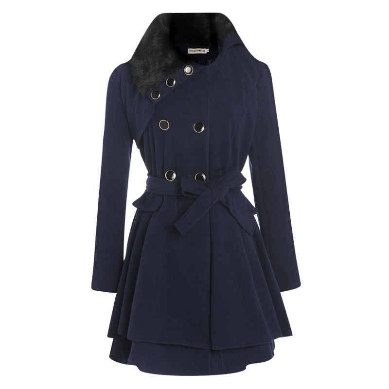 Women's Belted Wool-Blend Coat