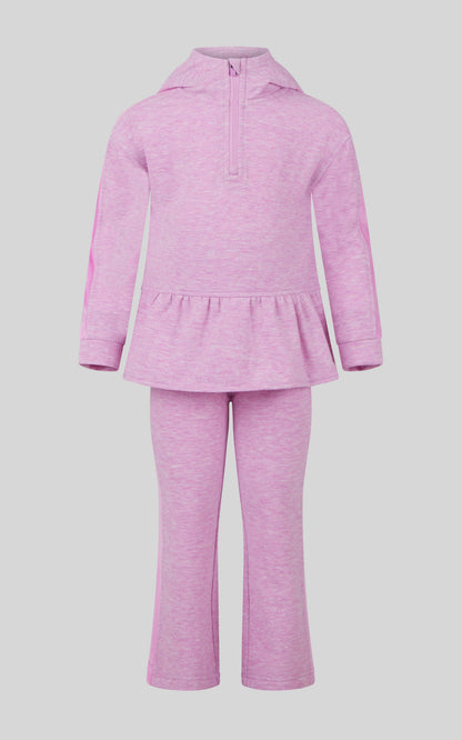 90 Degree by Reflex 4-6X 3 PC Girls Confetti Half Zip Pullover + Flared Pant + Coin Purse Set