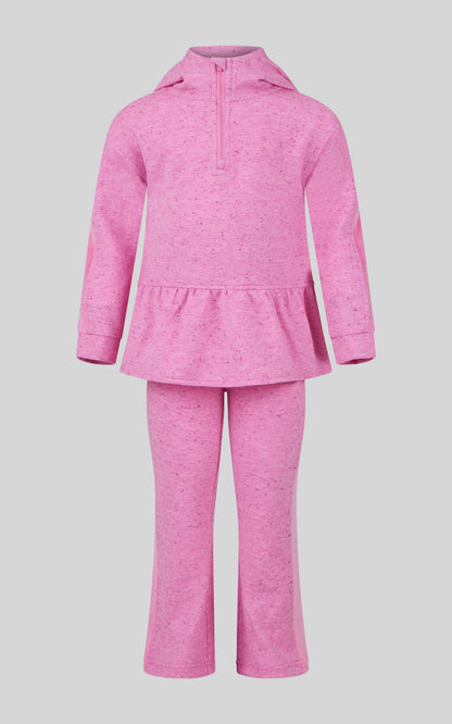 90 Degree by Reflex 4-6X 3 PC Girls Confetti Half Zip Pullover + Flared Pant + Coin Purse Set