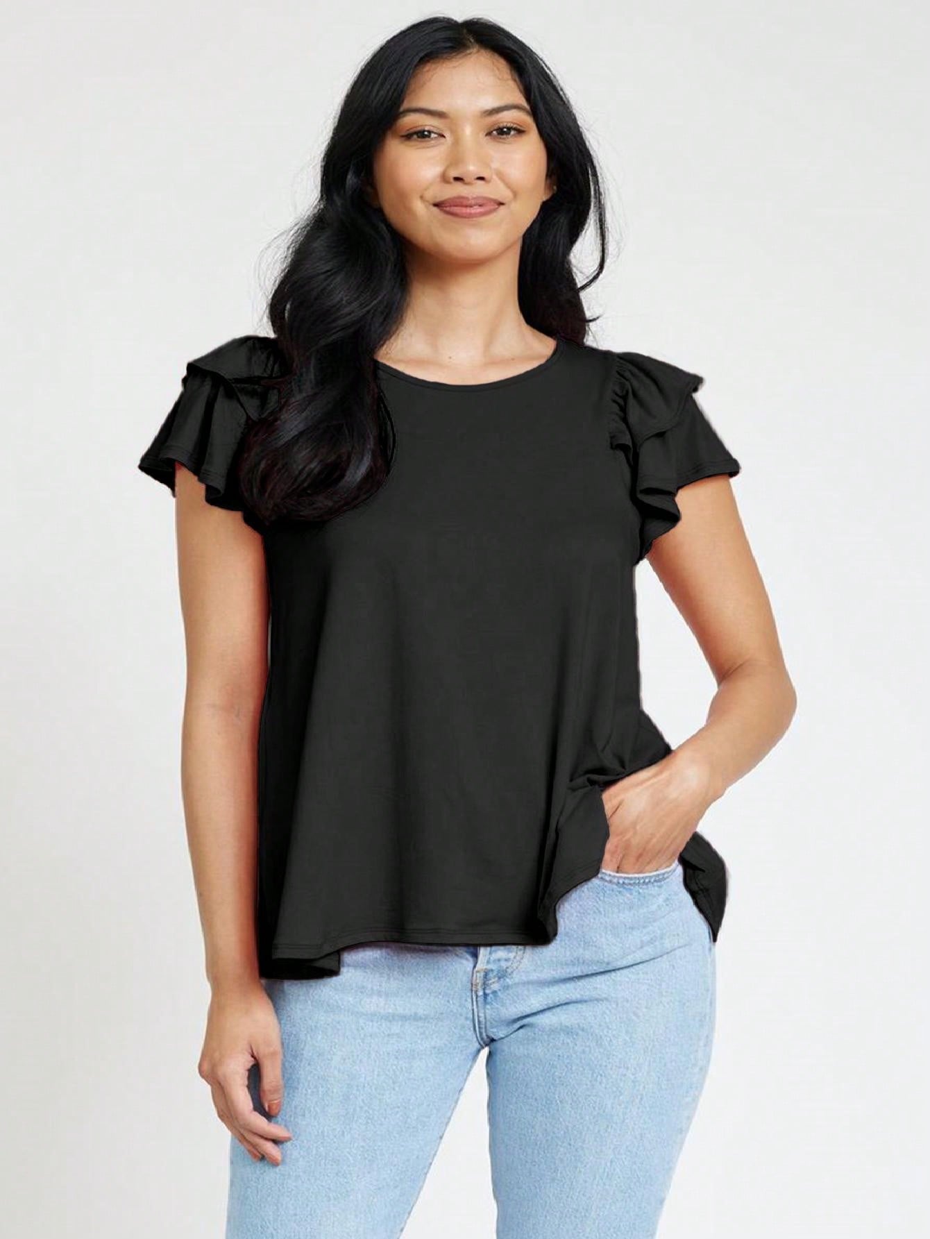 Black White Animal Leopard & Tropical Print Raglan Cap Sleeve   | 7 Colors | S-3X