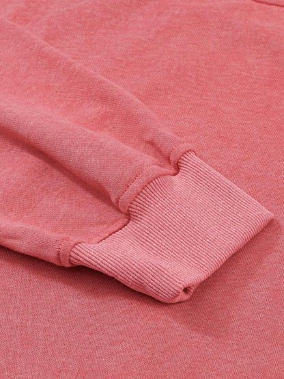 Boho Retro 60's Cotton Mix  Drop Shoulder Mineral Acid Washed Oversized Mock Neck Dolman T Shirt Top  Sweat Shirt