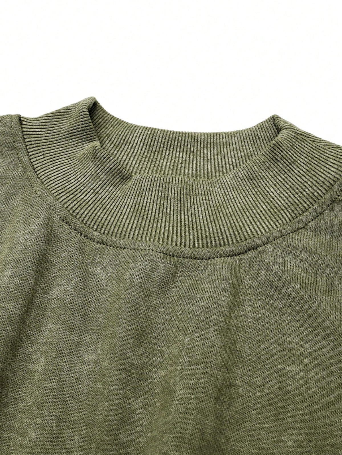 Boho Retro 60's Cotton Mix  Drop Shoulder Mineral Acid Washed Oversized Mock Neck Dolman T Shirt Top  Sweat Shirt
