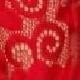 Gold Red Lace Hollow Eyelet Rayon Soft Long  Sleeve Raglan Tunic Top Band Hem Shirt