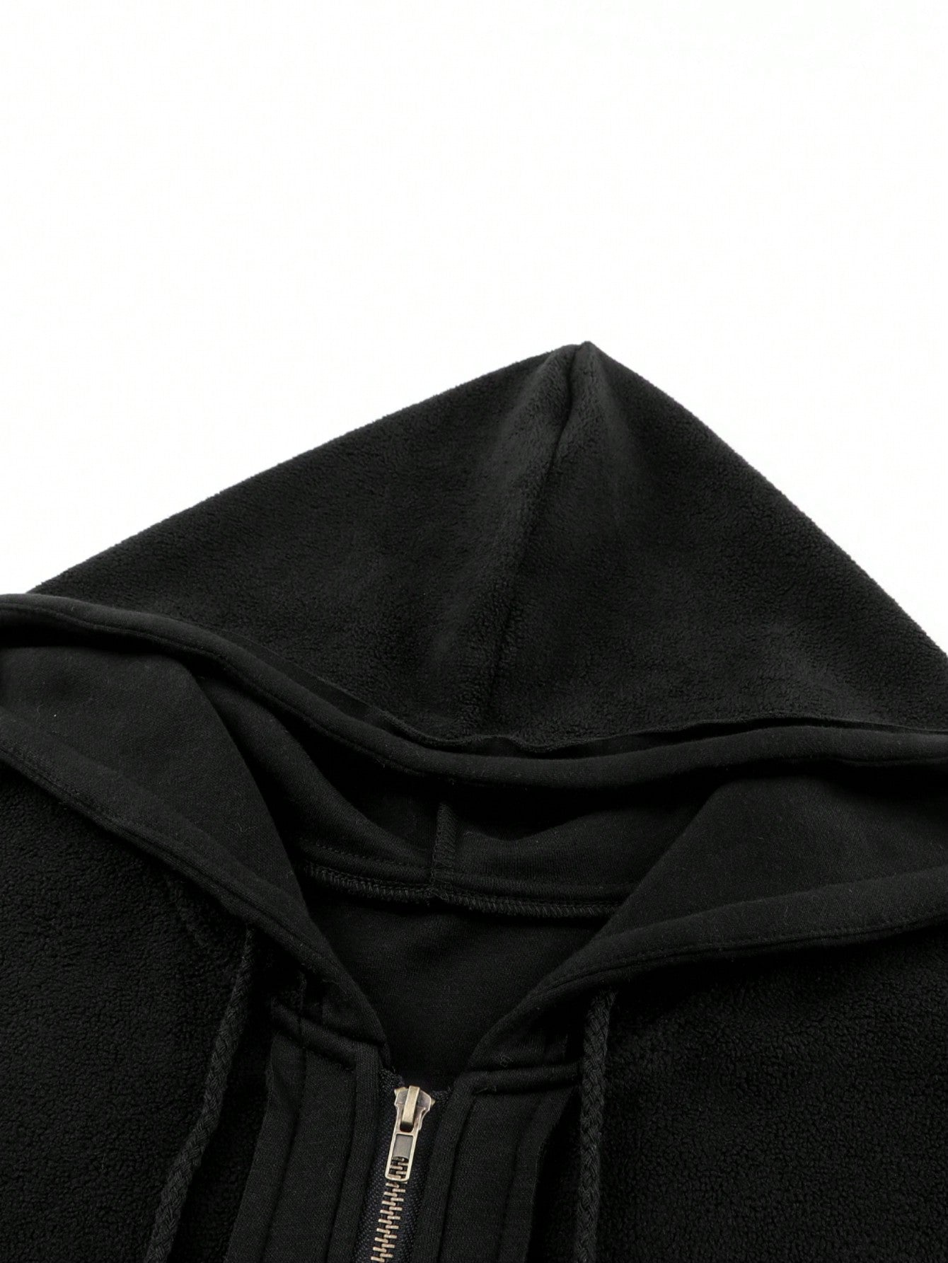 Boho Retro 90's Oversized Puff Bishop Drop Shoulder Sleeve Pocket Front Zip Up Cotton Canvas Inside Out Hooded Jacket
