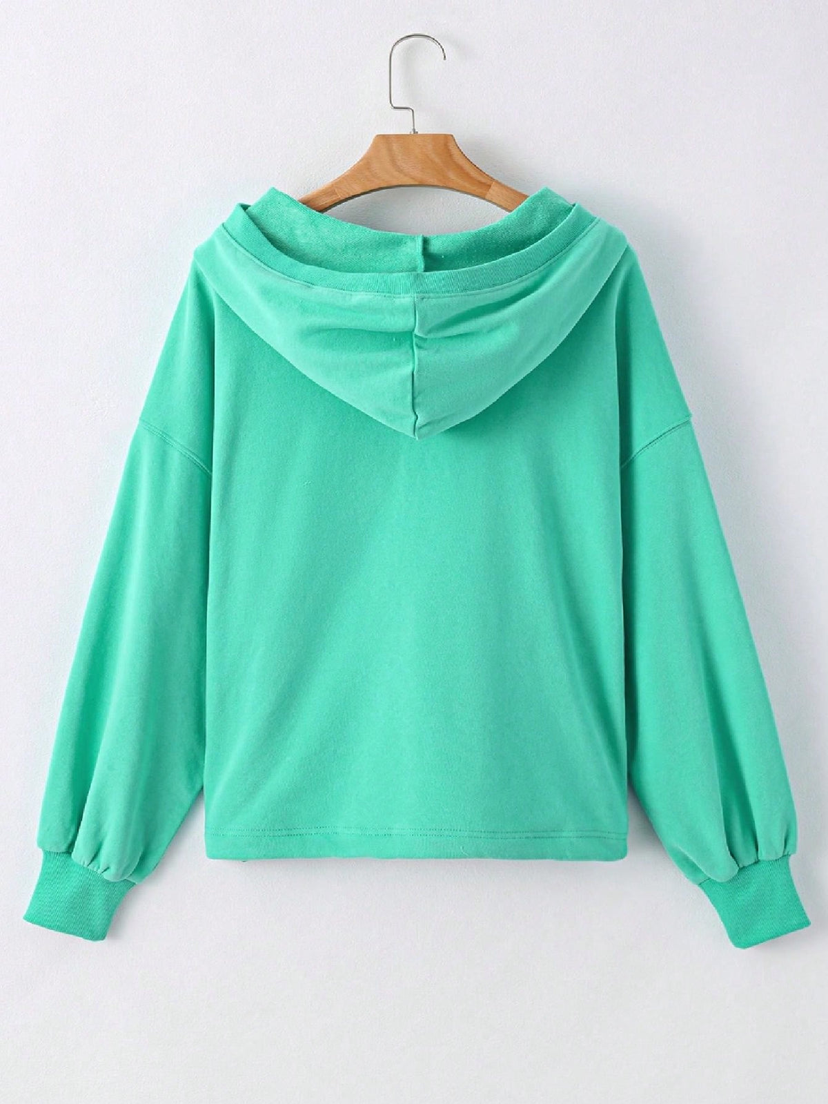 Boho Retro Vintage 90's Cotton  Solid Kangaroo Front Pocket Long Sleeve Zip Up Top Sweatshirt Hoodie Pullover Hooded