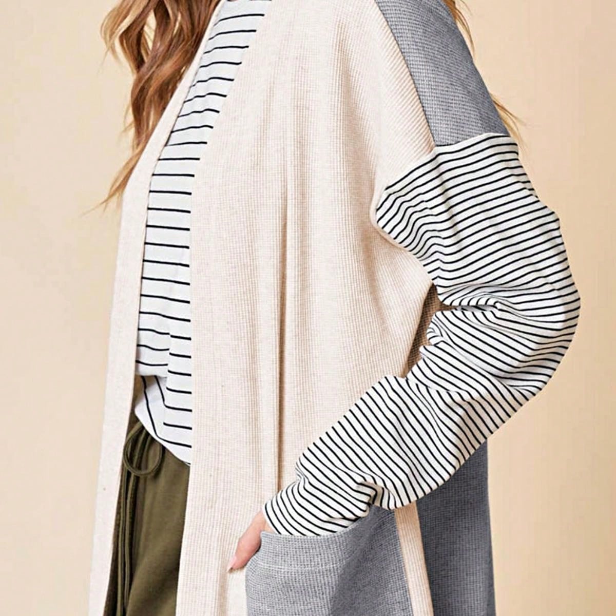 Boho Retro Cotton Mix Crochet Knit Hollow Light Weight Button Front Side Slit Long Cardigan