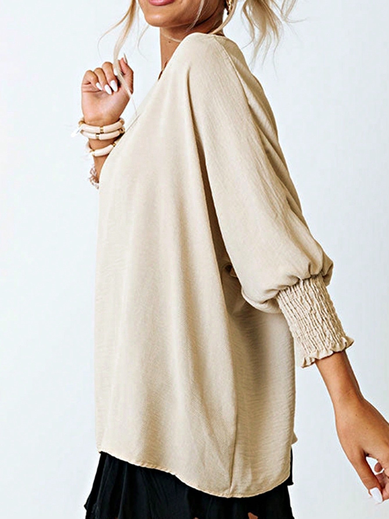 Boho Retro Vintage 90's Cream Beige Apricot Cheeta Leopard Loose Top Shirt Blouse