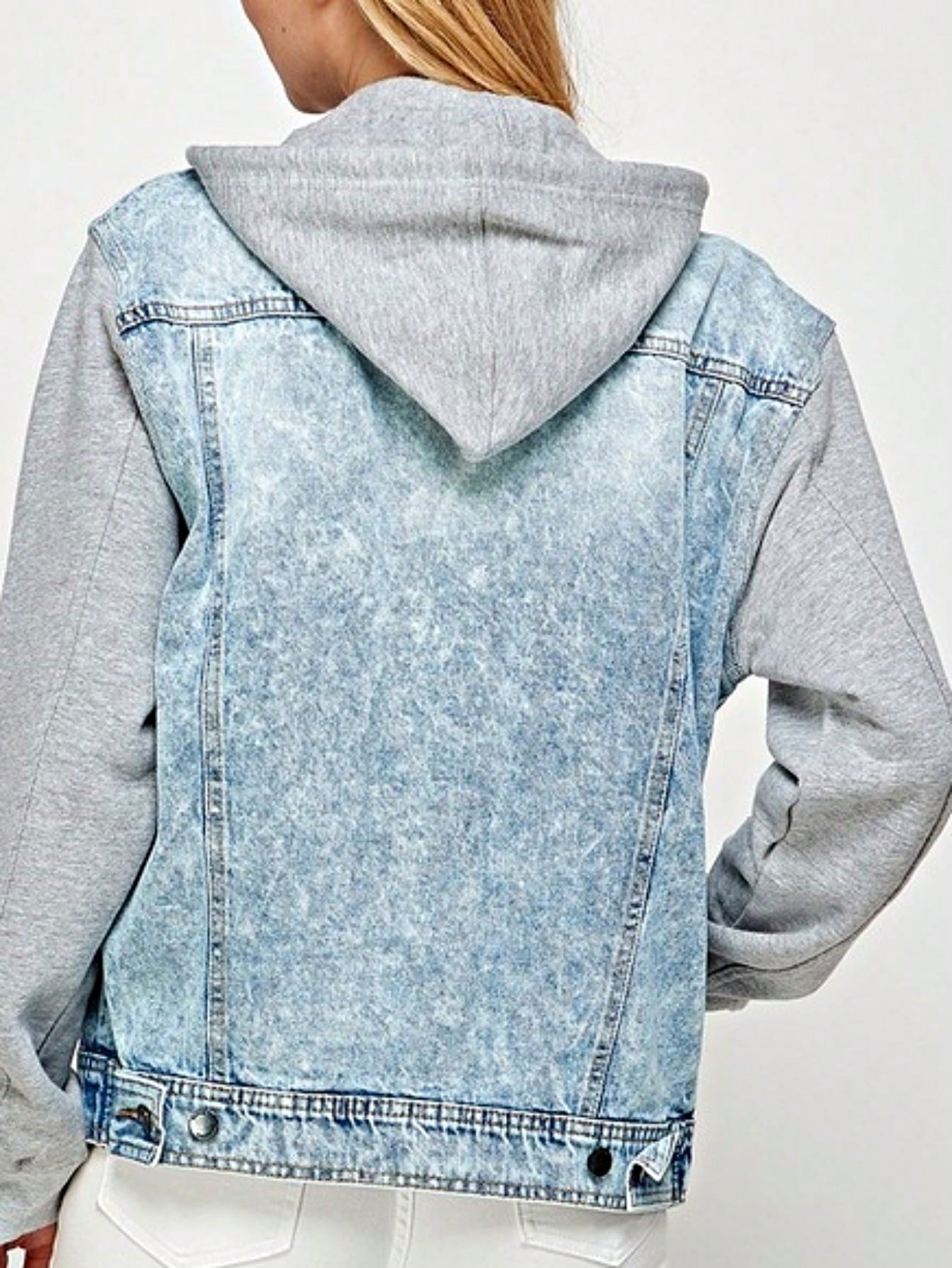 Boho Retro 90's  Classic Style Cotton Jean Denim  Back Oversized Jacket With Pocket