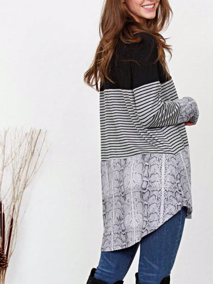 Boho Retro Rayon Color Block Pocket Soft Top Shirt Blouse Tunic | Small-3 XL