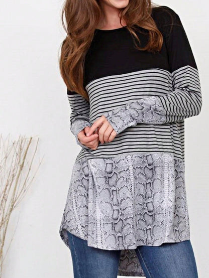 Boho Retro Rayon Color Block Pocket Soft Top Shirt Blouse Tunic | Small-3 XL