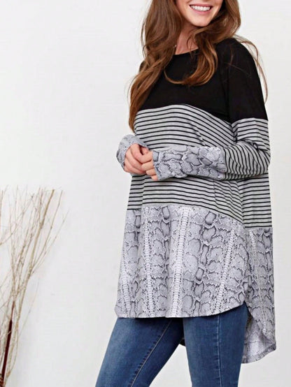 Boho Retro Rayon Color Block Pocket Soft Top Shirt Blouse Tunic | Small-3 XL