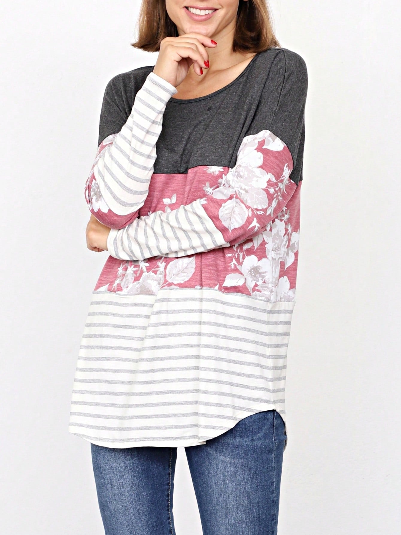 Boho Retro Rayon Color Block Pocket Soft Top Shirt Blouse Tunic | Small-3 XL