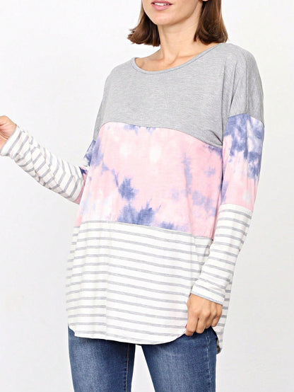 Boho Retro Rayon Color Block Pocket Soft Top Shirt Blouse Tunic | Small-3 XL