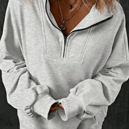 Boho Retro Vintage 90's Cotton  Solid Kangaroo Front Pocket Long Sleeve Zip Up Top Sweatshirt Hoodie Pullover Hooded