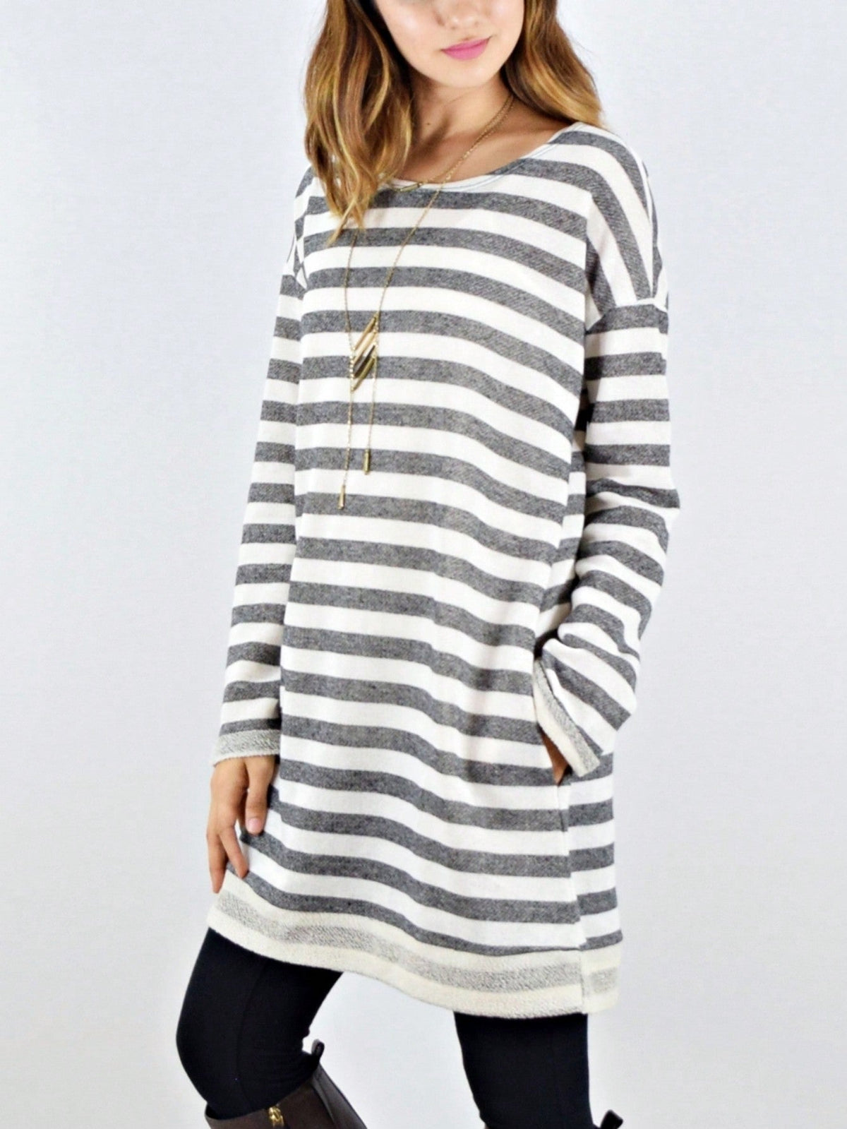 Boho Retro 90's Vintage  Preppy V Stitch  Stripe Knit Contrast Binding Brushed Soft Floral Raglan Sleeve Tunic Top Pullover Only