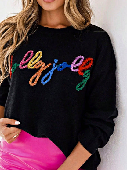 Boho Retro Vintage  90's  Drop Shoulder Dolman Sleeve Turtle Mock Neck Blue Green Pink Rose Stripe Merry Christmas Holly  Sweater Knit Top Pullover