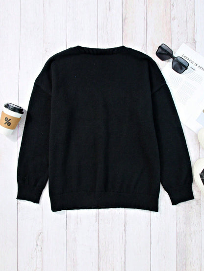 Boho Retro Vintage  90's  Drop Shoulder Dolman Sleeve Turtle Mock Neck Blue Green Pink Rose Stripe Merry Christmas Holly  Sweater Knit Top Pullover