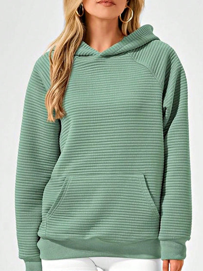 Boho Retro Vintage 90's Cotton  Solid Kangaroo Front Pocket Long Sleeve Zip Up Top Sweatshirt Hoodie Pullover Hooded