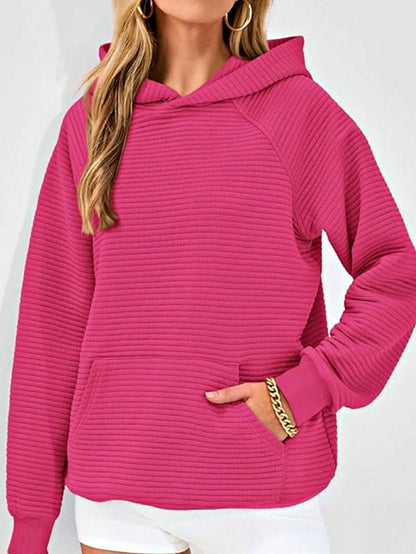 Boho Retro Vintage 90's Cotton  Solid Kangaroo Front Pocket Long Sleeve Zip Up Top Sweatshirt Hoodie Pullover Hooded