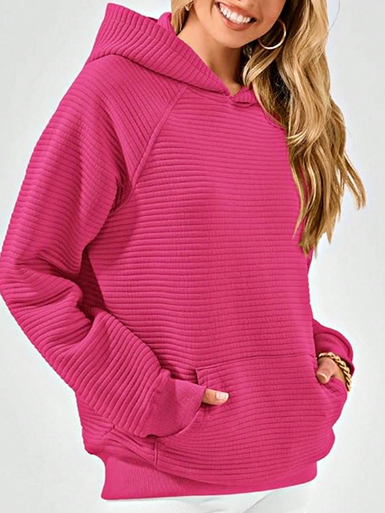 Boho Retro Vintage 90's Cotton  Solid Kangaroo Front Pocket Long Sleeve Zip Up Top Sweatshirt Hoodie Pullover Hooded