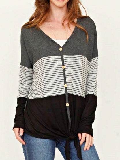 Boho Vintage Stripe Cute Baby Doll High And Low Top Blouse Tunic With Side Slit Small To 3 XL Plus