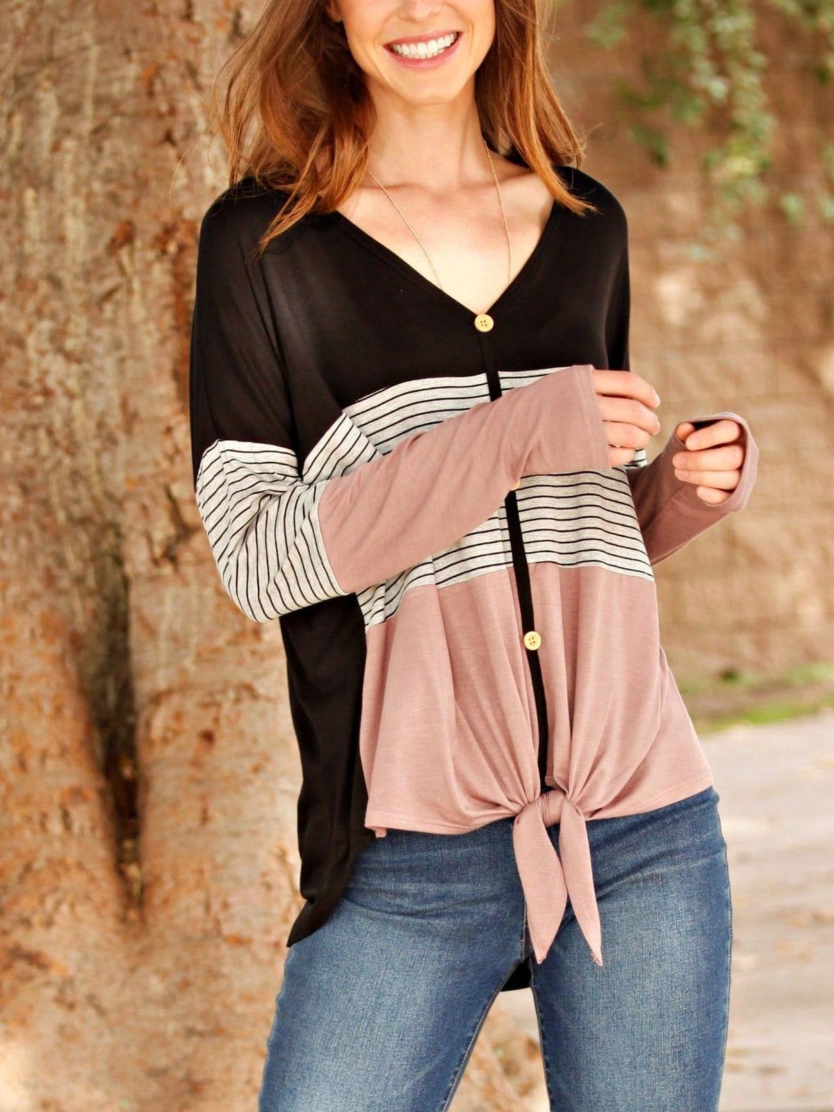 Boho Vintage Stripe Cute Baby Doll High And Low Top Blouse Tunic With Side Slit Small To 3 XL Plus