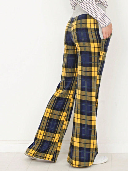 Floral Drawstring Fold Over Band Wide Leg Lounge Pants
