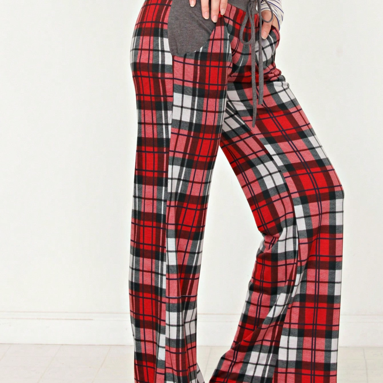Floral Drawstring Fold Over Band Wide Leg Lounge Pants