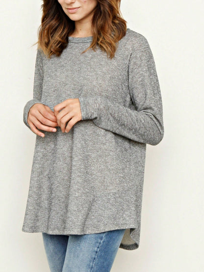 Boho Retro 90's Vintage V Stitch  Stripe Knit Contrast Binding Brushed Soft Stripe Raglan Sleeve Tunic Top Pullover