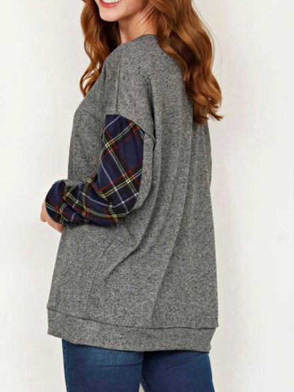 Boho Retro 90's Vintage V Stitch  Stripe Knit Contrast Binding Brushed Soft Stripe Raglan Sleeve Tunic Top Pullover